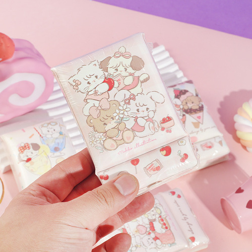 Mini Mirror Stress Relief Notebook, Mokko Series Cute Cartoon Girl Heart Creative Stress Relief and Venting Notebook with Mirror