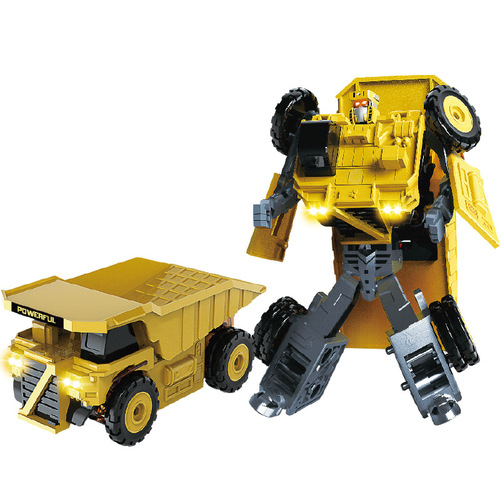 BKK Alloy Deformation Engineering Robot King Kong Train Military Car Excavator Bulldozer Children's Toy