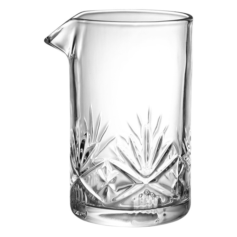 Mixingglass cristal taza de mezcla estilo japonés tallado de vidrio cóctel coctelera rejilla separador de vino