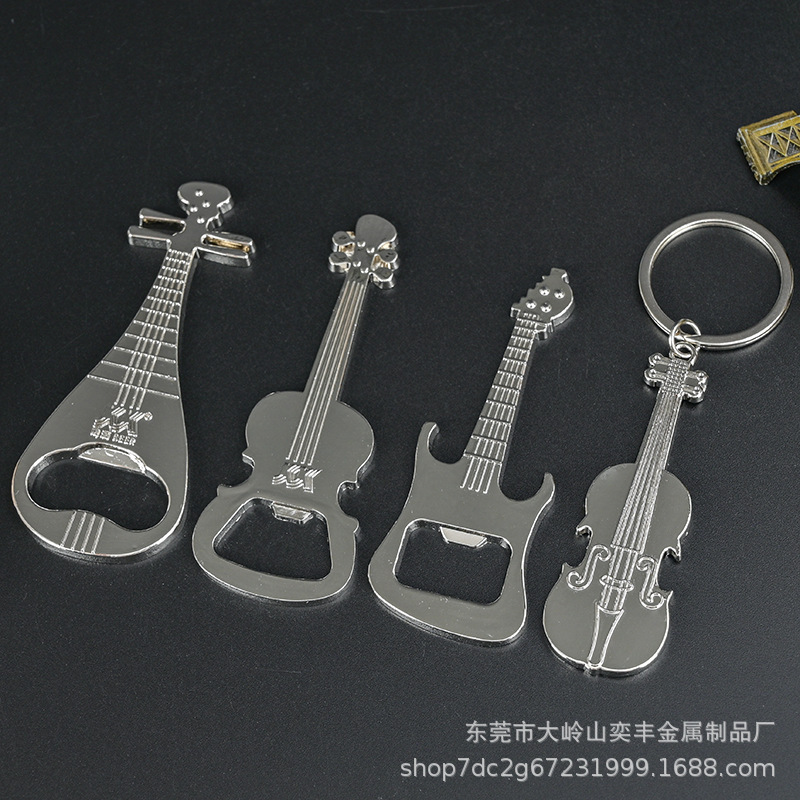 Cross-border Hot Sale Creative Guitar Bottle Opener Bar Opener Pendant Practical Metal Bottle Opener Memorial Gift Cross-border Hot Sale Creative Guitar Bottle Opener Bar Opener Pendant Practical Metal Bottle Opener Memorial Gift