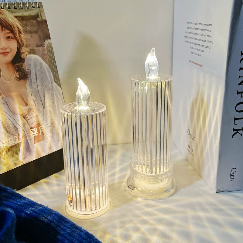 LED creative candle night light lantern, battery LR1130, warm light, with/without base