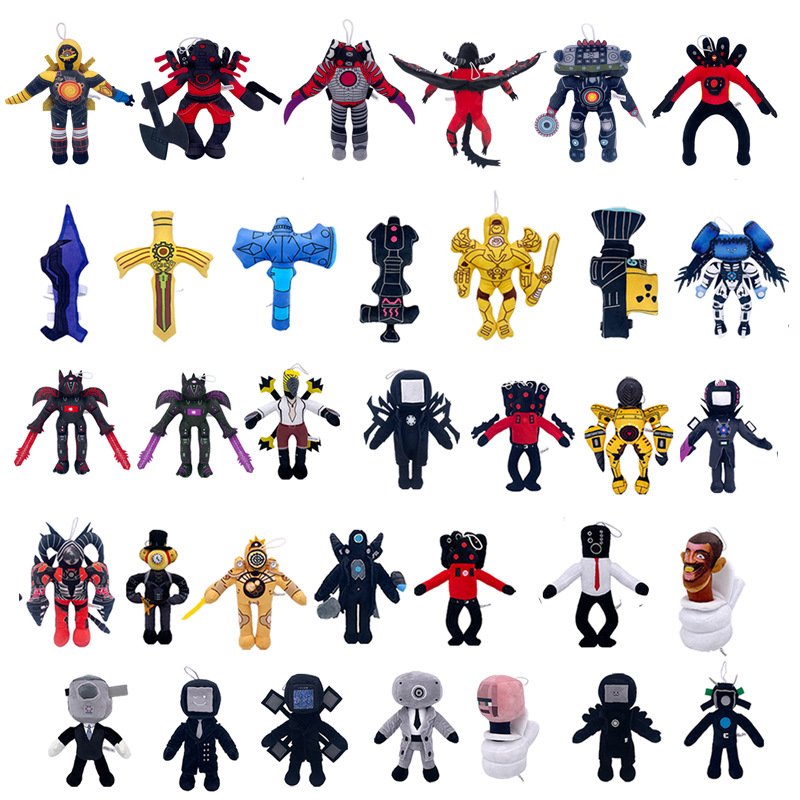 Transfronterizo skibidi toilet plush inodoro hombre Titán monitor hombre peluche muñeca juguetes para niños