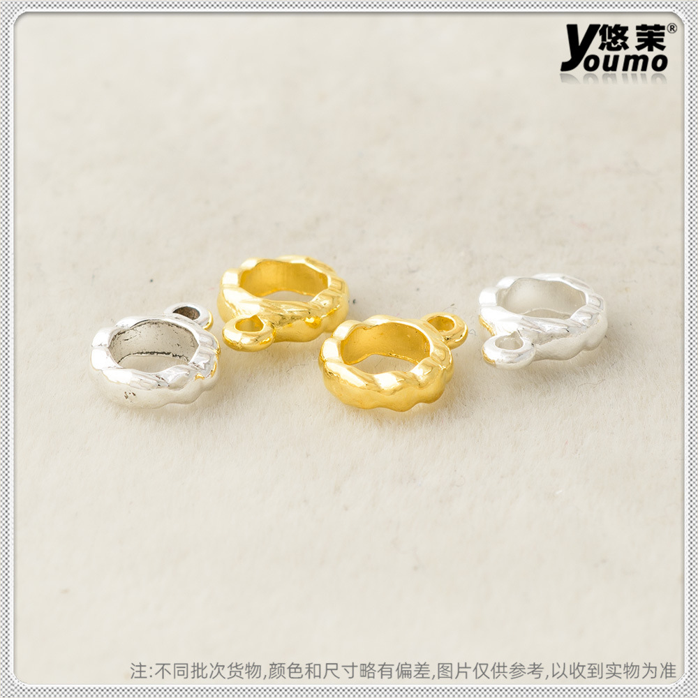 合金镀金色波浪三通吊管隔珠 手链项链手工串珠diy饰品配件散珠