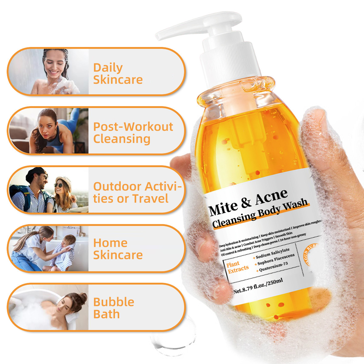 TK Cross-Border Cleaning Bath Gel suave, limpia y humecta profundamente para nutrir los músculos suaves.