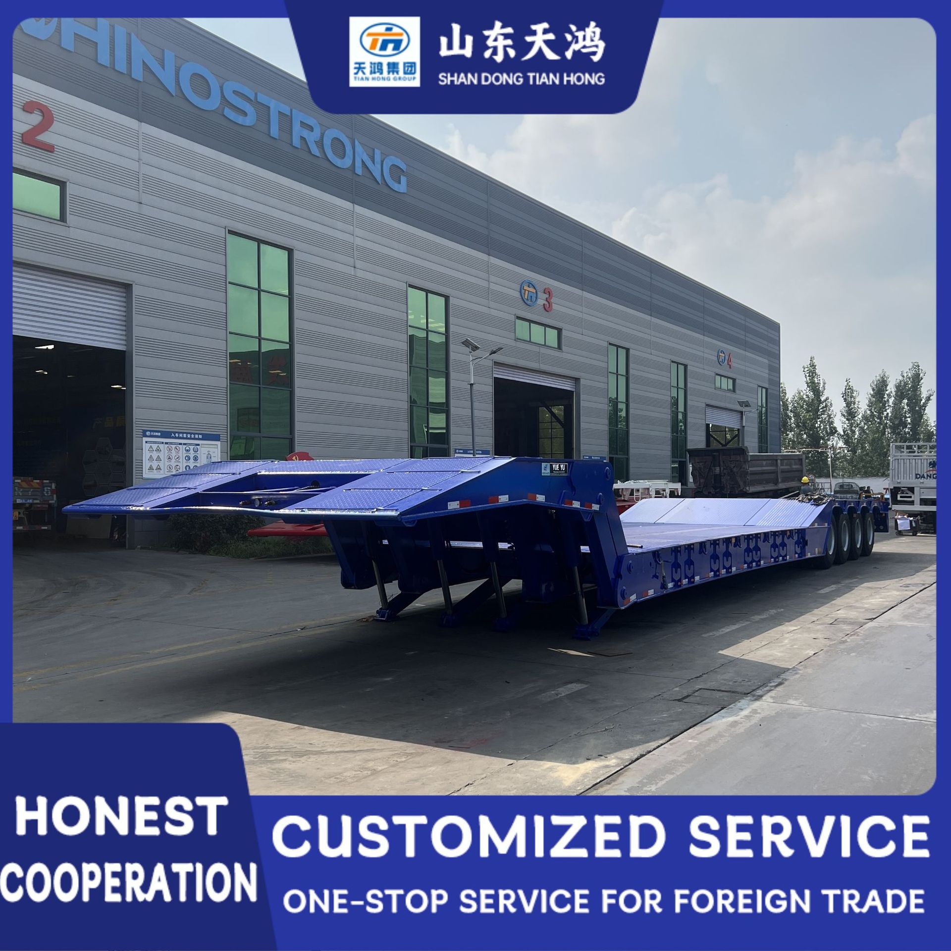 Source Factory Export Wholesale Cross-Border Sales of Large Tow Trailers, Heavy-Duty Folding Goose-Neck Large Item Transport Semi-Trailers
