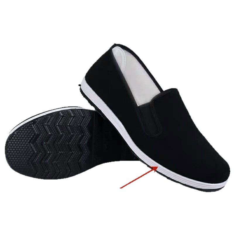 Winter Men's Shoes, Old Beijing Cloth Shoes, Slip-On Shoes, Breathable, Rubber Sole, Wholesale, High-Top, Fleece-Lined, Black Cotton Shoes