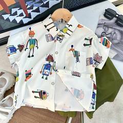 Children's shirts for boys and girls, summer baby short-sleeved tops, casual and versatile.