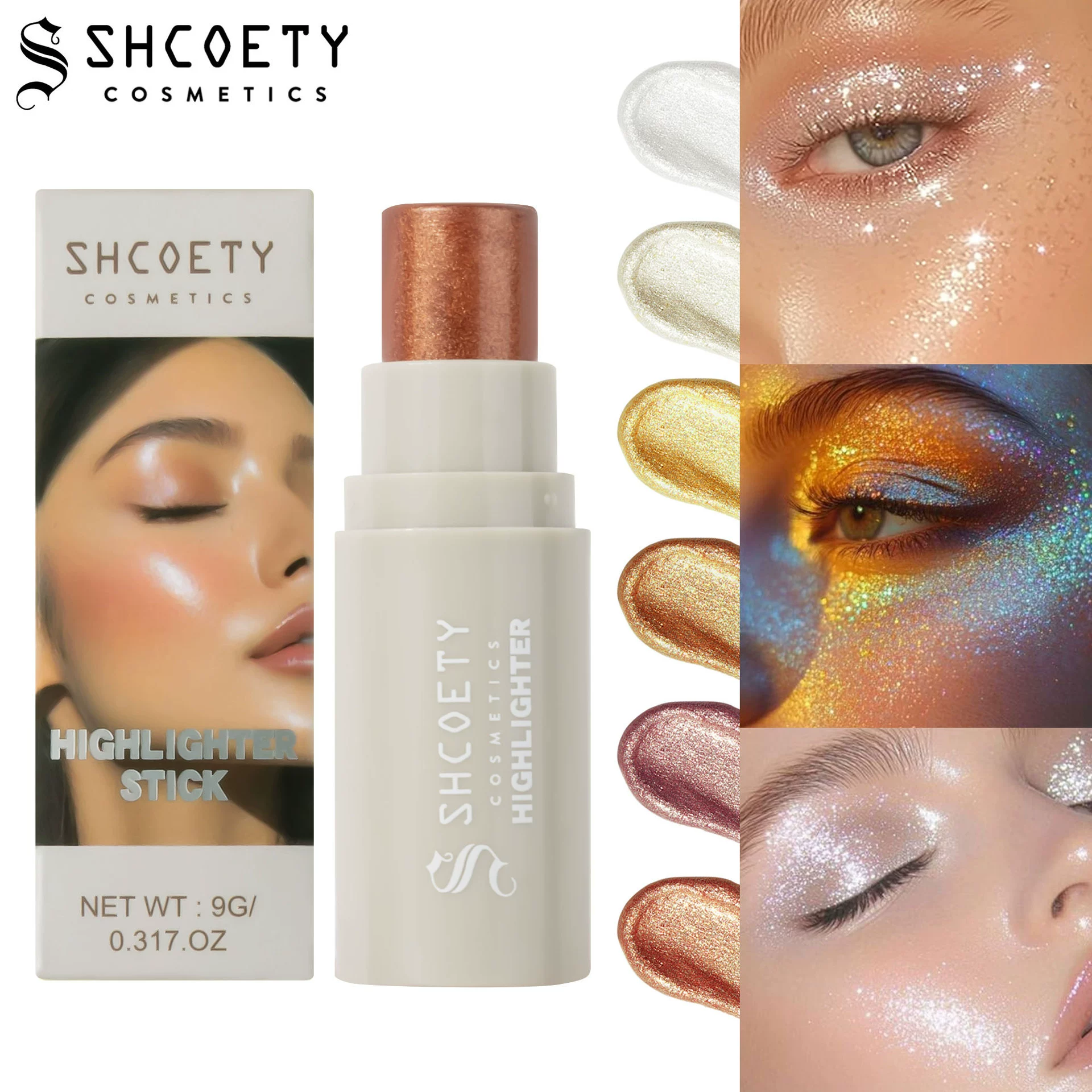 SHCOETY Highlighting Contour Stick Перламутровый тонкий контурный карандаш для контуринга Трехмерный осветляющий крем для лица Silkworm