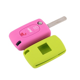For Peugeot 308 folding 3-key silicone key case 307 308 S301 key case 408 remote control protective case