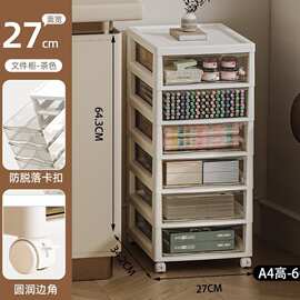 抽屉式收纳盒化妆品家用桌面美甲首饰透明带轮文件学生多层置物柜