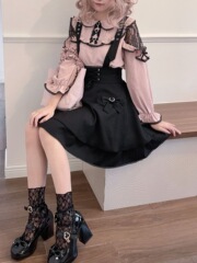 雷系裙子穿搭蝴蝶结日常背带裙小个子套装服饰服装蕾系半身裙穿搭