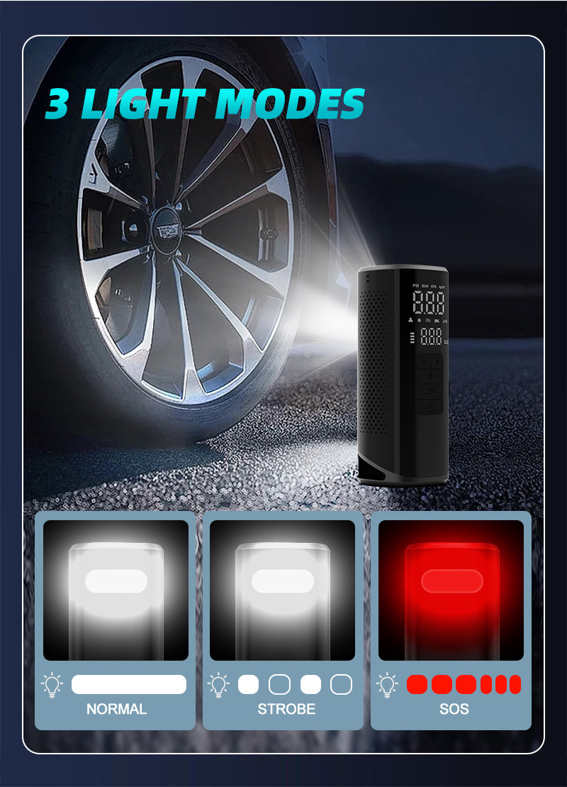 25-Cylinder Vehicle-Mounted Wireless Portable Multi-Function Digital Display Air Pump for Cars and Electric Vehicles, Multi-Tire Electric Inflator