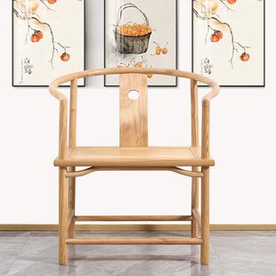 Wholesale New Chinese Style Solid Wood Old Northern Elm Circle Chair Zen Tea Chair Master Meditation Official Hat Chair Backrest Dining Tea Chair