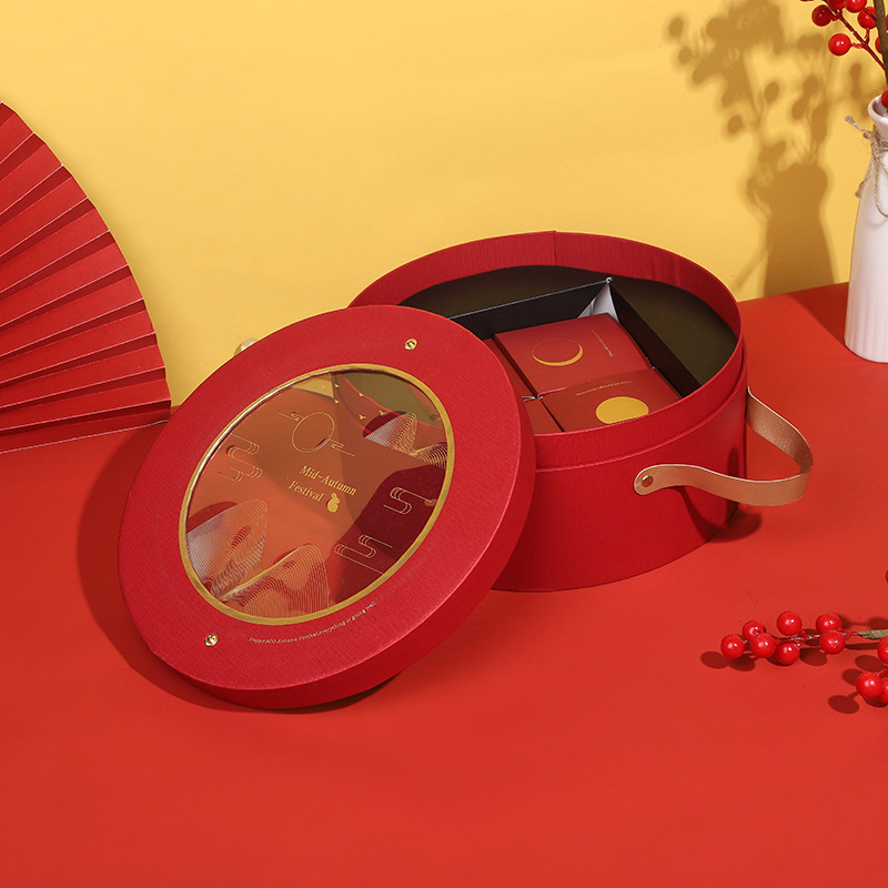 2023新款高档国潮中秋月饼盒创意设计手提烫金礼品盒8枚装包装盒