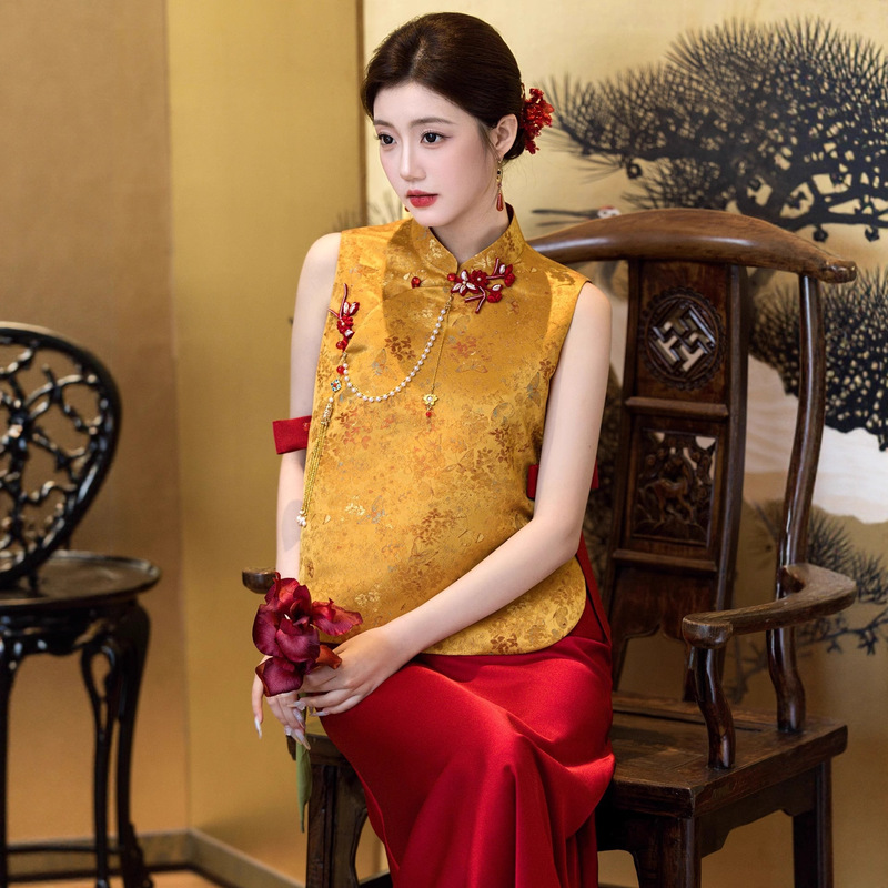 蕾丝晚礼服女2025新款新中式旗袍鱼尾订婚连衣裙平时可穿回门便装|undefined