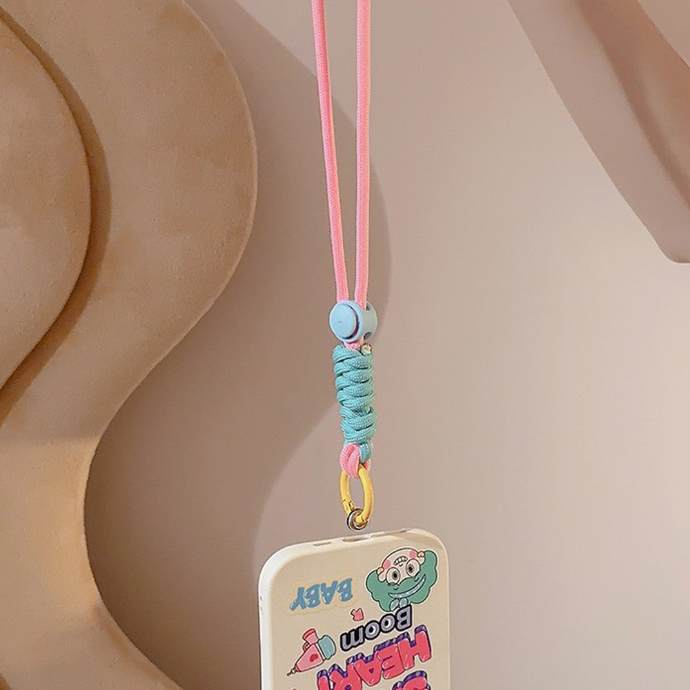 Cuerda de mano tejida multicolor para móvil, anti-pérdida, estilo a contraste