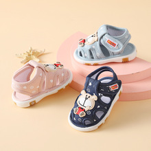 2023新款寶寶涼鞋夏季防滑軟底嬰兒叫叫鞋透氣男女童布鞋一件代發
