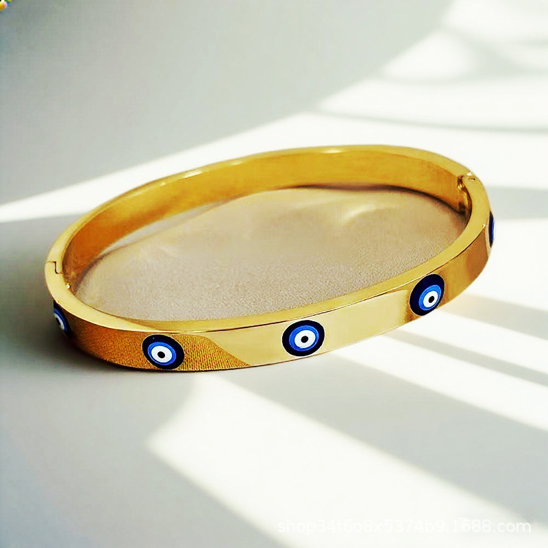 European and American Style Evil Eye Titanium Steel Bracelet for Women, Fashionable Non-Fading Bracelet, Jewelry Bracelet, Stainless Steel Bracelet