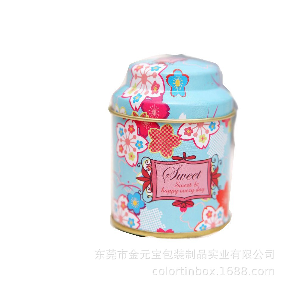 厂家供应马口铁金属茶叶罐 圆形小青柑茶叶铁盒 花茶罐红茶叶铁罐