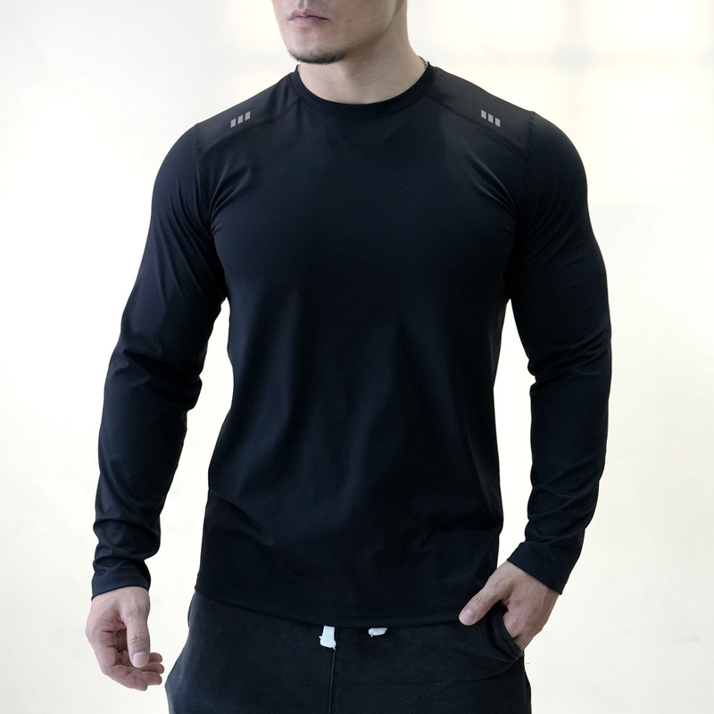 Cross-Border Nylon Loose-Fitting Plus-Size Long-Sleeve T-Shirt Men's Running Shirt Quick-Dry Shirt Fitness Wear Training Wear Compression Shirt Cross-Border Nylon Loose-Fitting Plus-Size Long-Sleeve T-Shirt Men's Running Shirt Quick-Dry Shirt Fitness Wear Training Wear Compression Shirt