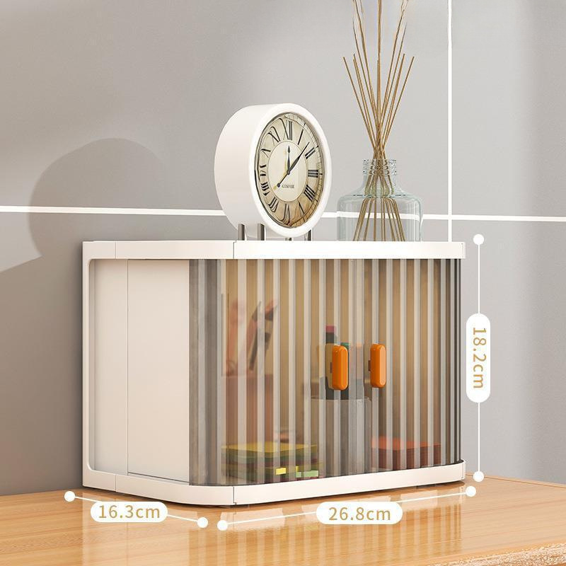 Desktop Storage Box Office Organizer Snack Dustproof Cabinet Dressing Table Cosmetics and Skin Care Product Storage Rack Wholesale