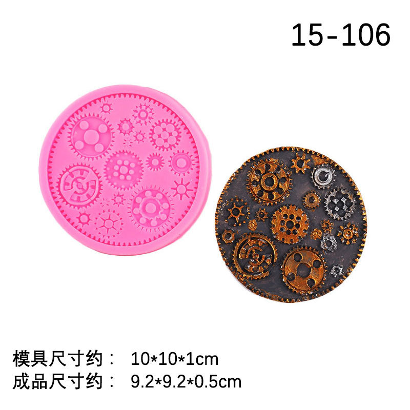 Reloj de bolsillo dibujos animados engranaje punk chocolate fondant cake decoración arcilla modelado mecánico molde Silicona