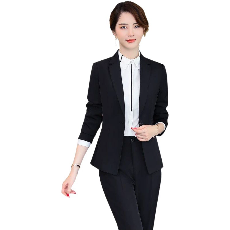 Рабочая одежда для регистрации отеля Осенне-зимняя одежда Профессиональный костюм Женский салон красоты Кассир Платье для интервью с продавцом