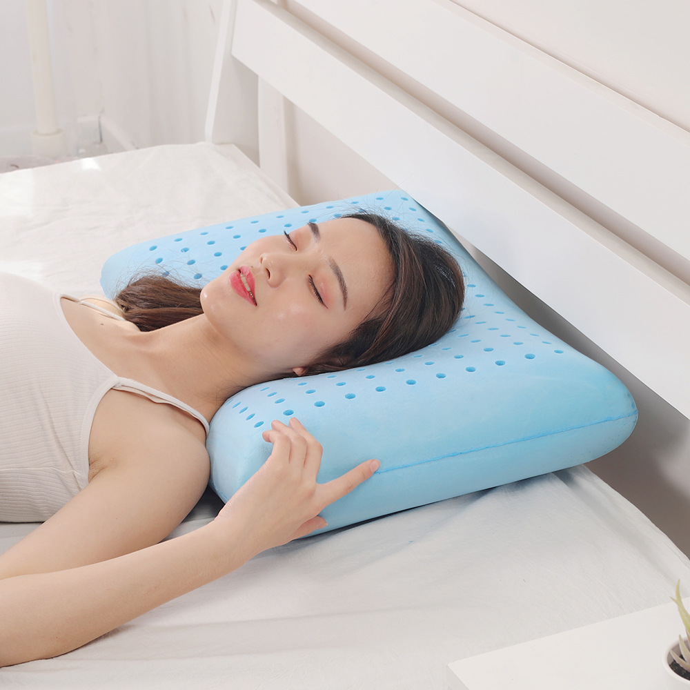 Transfronterizos rectangulares almohada de memoria de gel para dormir almohada de protección de columna cervical almohada de rebote lento almohada de memoria azul para adultos