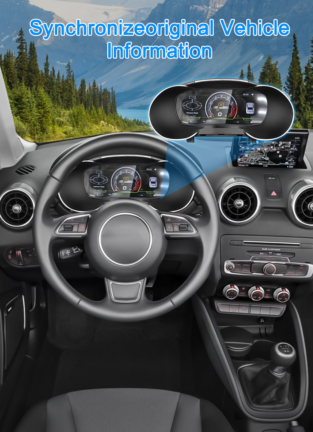 Suitable for Audi A3 Lcd Instrument Panel 12.3inch Linux System Global Digital Fuel Gauge Car Dashboard
