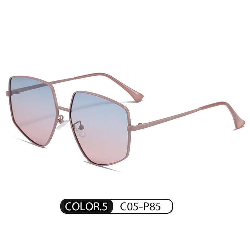 Nuevas gafas de sol de moda de mujer de gran marco gafas de sol lisas LS317 transmisión en vivo recomendar metal gafas de sol polarizadas de todo fósforo