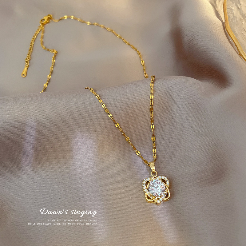 Exquisites Damen Love Collier Mit Micro Diamanten Schmuck_voghion.com