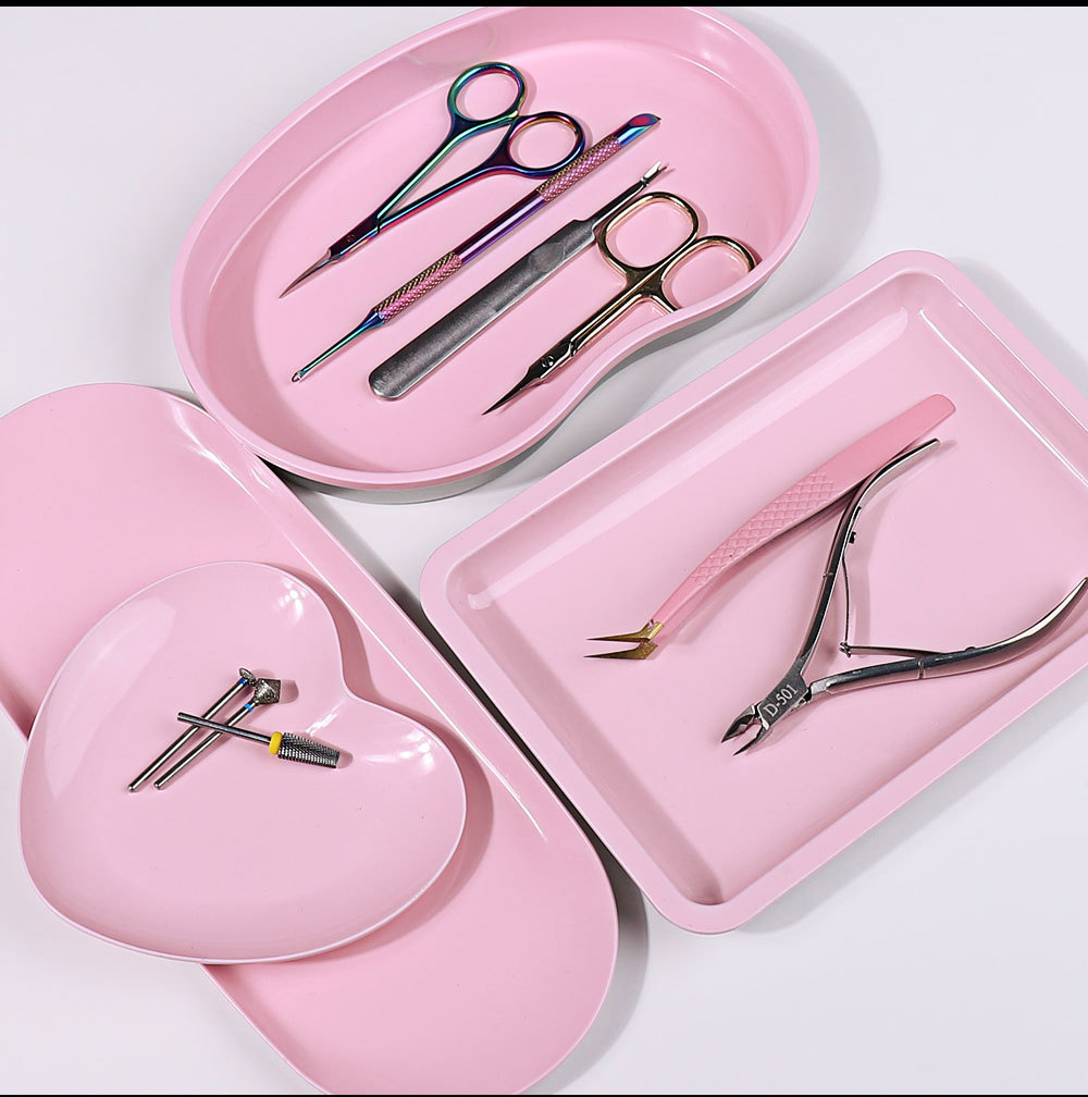 Four-Piece Stainless Steel Tray Set, Jewelry Storage Tray, Cosmetic Tray, Metal Plate Set, Nail Storage Box