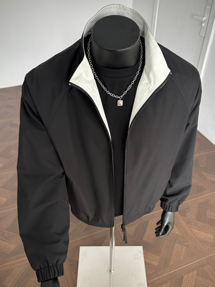 American-style Color-block Flight Jacket For Men, Spring Cleanfit Double-zipper Sports Jacket, Outdoor Three-proof_mkmklike.com