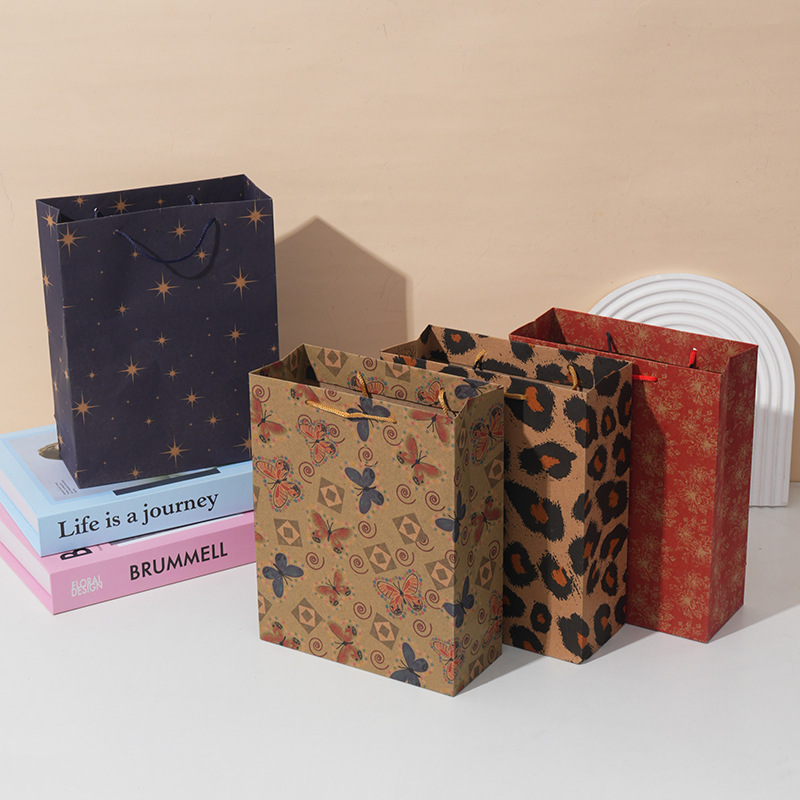 纸袋手提袋定 制复古礼品纸袋带手柄包装纸袋