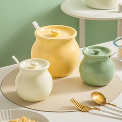 陶瓷豬油罐帶蓋耐高溫廚房家用大號調味罐油潑辣子辣椒油專用罐子