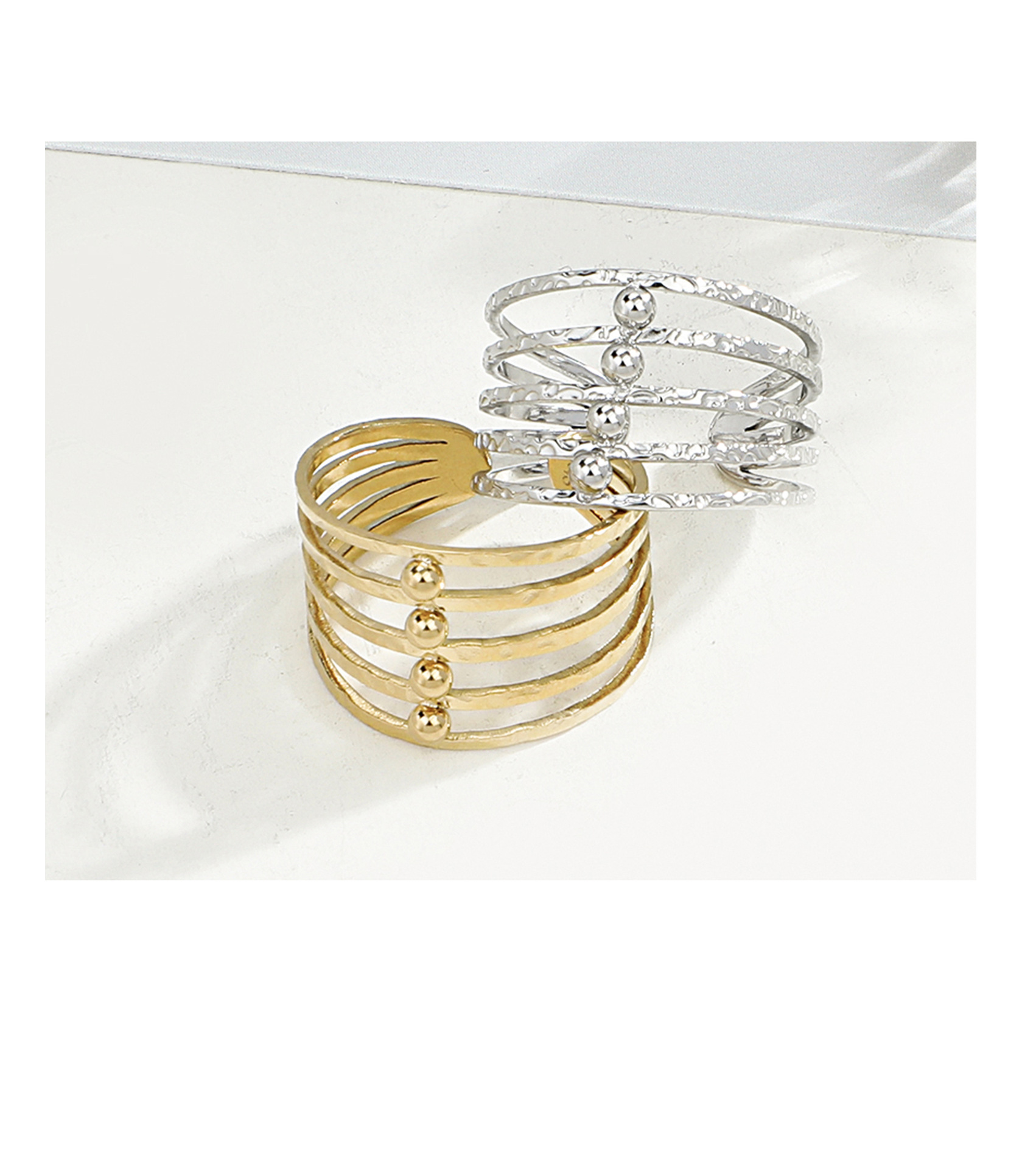 Simple Style Geometric Solid Color Stainless Steel Open Ring Stripe No Inlaid Stainless Steel Rings