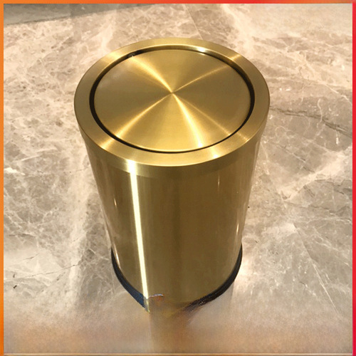 Cross-border swing cover trash can stainless steel home living room kitchen with cover flip cover luxury bathroom toilet high-end