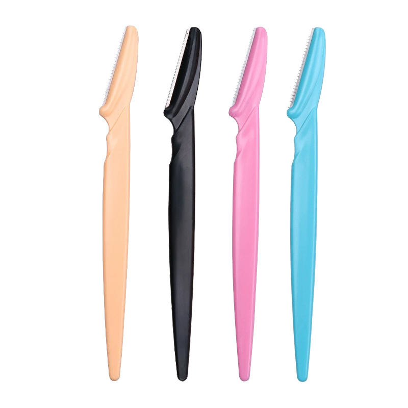 Cuchillo de corte de cejas macro de mango recto para principiantes, cuchillo de afeitado de cejas para principiantes de seguridad, herramientas de belleza exquisitas