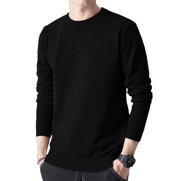 Men's demi-season knitted keep warm woolen sweater