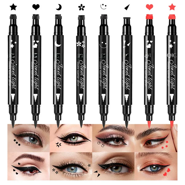 Qic Cross-Border Makeup Double-Ended Eyeliner Seal Embellished Waterproof and Sweat-Proof Non-Smudgeable Liquid Eyeliner Pen Wholesale