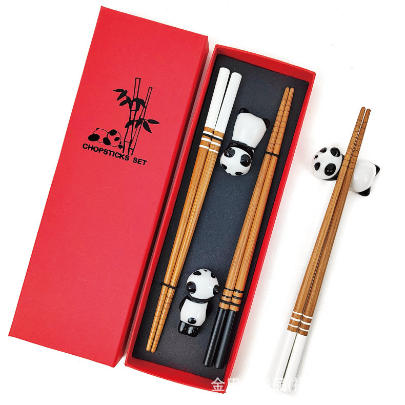 일본 젓가락 팬더 만화 젓가락 홀더 호텔 레스토랑 홈스테이 젓가락 선물 상자 도매 창조적 인 가족 젓가락 식기