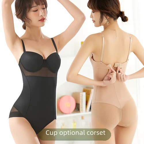 Cross-border Europe and America sexy push-up backless seamless one-piece body-shaping clothes waist cincher slimming transparent body-shaping clothes 