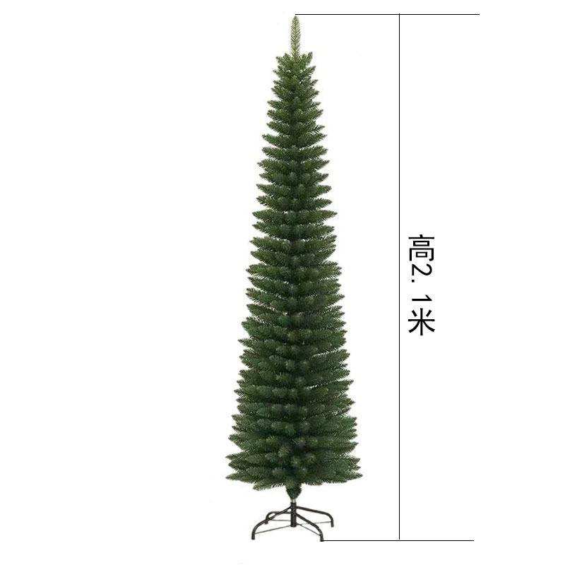 Nuevo árbol de Navidad de PVC puro transfronterizo flocado nieve verde cifrado DIY decoración mini árbol de lápiz fábrica mayorista