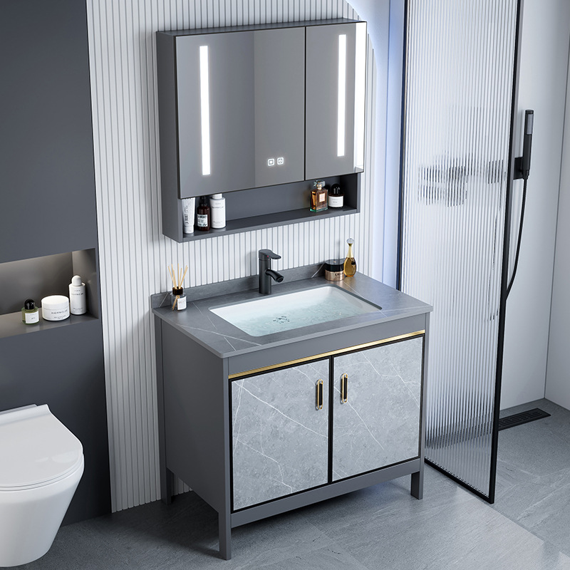 Comercio exterior tipo piso espacio de aluminio gabinete de baño combinación de inodoro lavabo hotel transfronterizo lavabo cerámica integrada