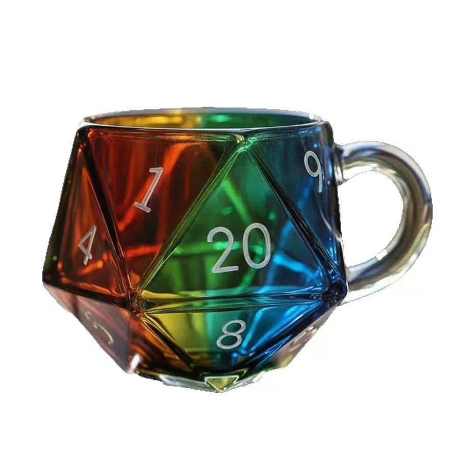 Nuevo Dragons Rainbow D20 Dice Mug transfronterizo D20 Dice Mug pintado