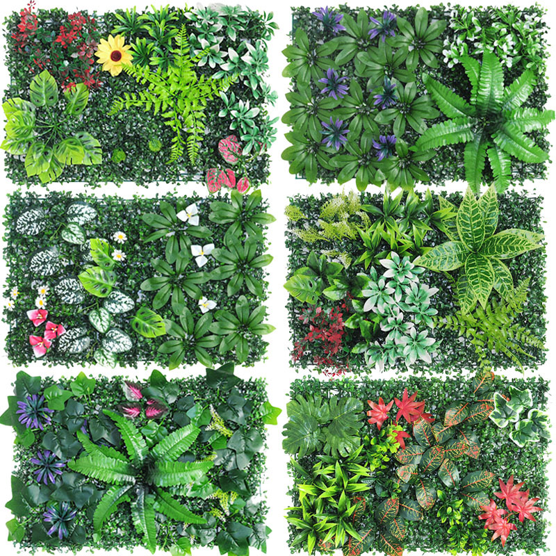 Planta verde pared de fondo pared de plástico cabeza de puerta planta de simulación césped pared hierba tienda reclutamiento imagen pared de la planta de simulación
