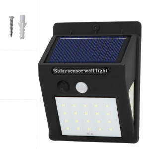 Lámpara Solar de pared 20LED con detección de movimiento humano, lámpara de jardín para el hogar, iluminación exterior, farola impermeable para patio y jardín