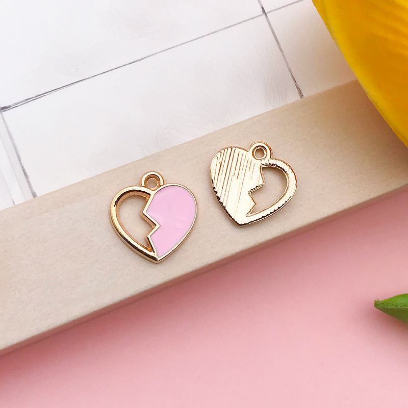 Colgante de corazón con gota de aceite, accesorios de joyería DIY