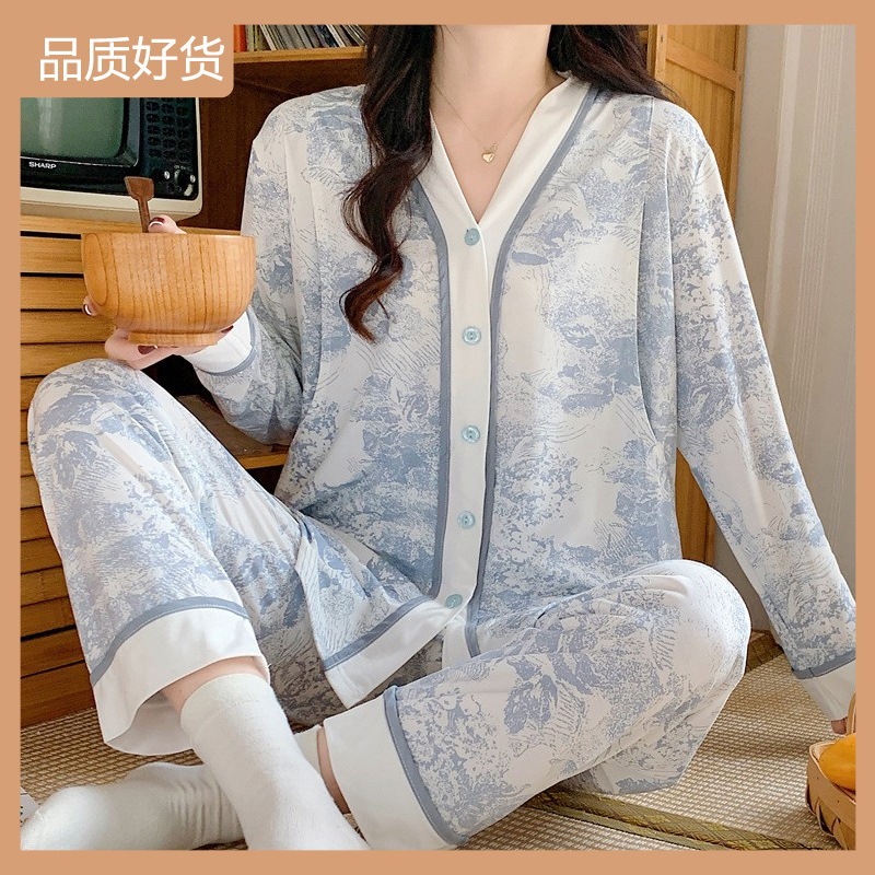 Confinement Clothes Summer Modal Pajamas Maternity Wear Spring Maternity Suit Pure Cotton Summer Outer Wear Cotton Nursing Clothes