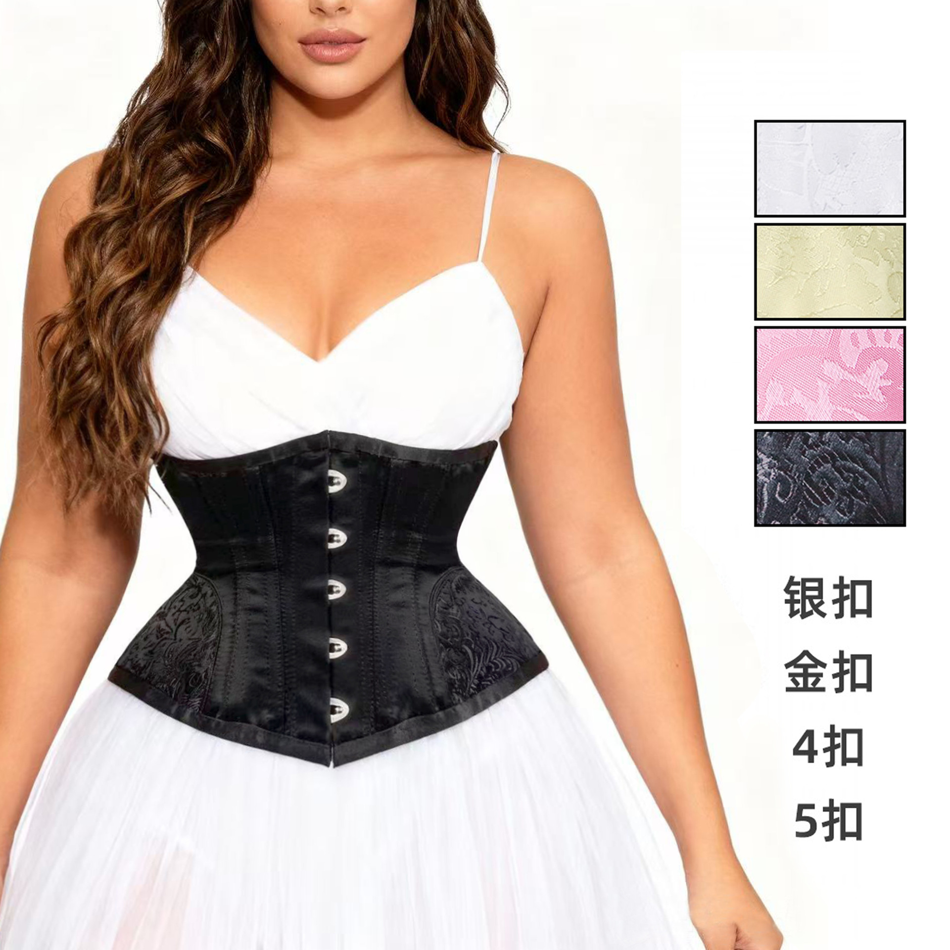 外穿提花塑身上衣哥特欧美大码宫廷束身衣女士corset胸托束腰骨衣